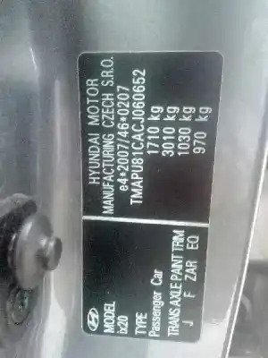 Утилизация автомобиля hyundai ix20 gl classic года 2012 питание g4fa