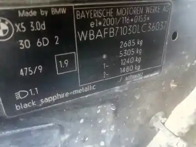 Scrapping Vehicle bmw x5 (e53) 3.0d of the year 2005 powered 306d2