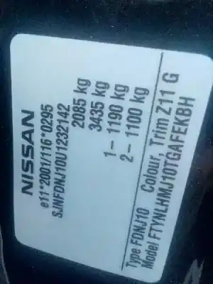 Véhicule à la ferraille nissan qashqai / qashqai +2 i (j10, nj10, jj10e) 2.0 dci de l'année 2008 alimenté m9r833