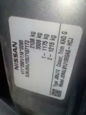 Scrapping Vehicle nissan qashqai+2 (jj10) acenta of the year 2012 powered mr20