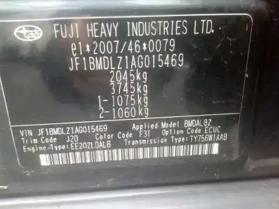 Утилизация автомобиля subaru legacy kombi/outback b14 outback limited года 2010 питание ee20