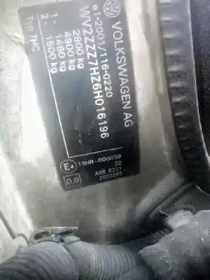 Scrapping Vehicle volkswagen t5 transporter/furgoneta 1.9 tdi cat (axb) of the year 2005 powered axb