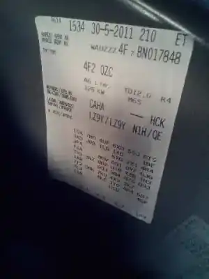 Vehicul casat audi a6 berlina (4f2) 2.0 tdi al anului 2010 alimentat caha