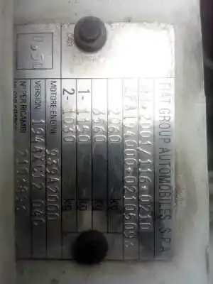 Scrapping Vehicle fiat croma (194_) 1.9 d multijet (194axc1b 194axc12) of the year 2009 powered 939a2000