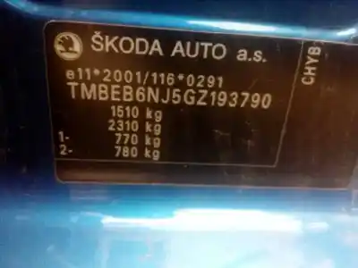 Veicolo di demolizione skoda fabia style dell'anno 2016 alimentato chyc