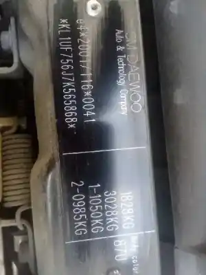 Scrapping Vehicle chevrolet tacuma se of the year 2007 powered a16dms