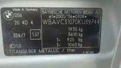 Утилизация автомобиля bmw serie 3 berlina (e90) 320d года 2005 питание 204d4