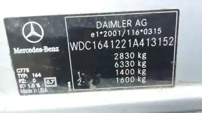 Утилизация автомобиля mercedes-benz clase m (w164) ml 320 cdi 4-matic (164.122) года 2008 питание 642940