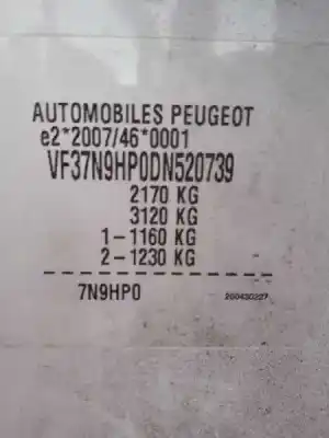 Veicolo di demolizione peugeot partner kombi confort dell'anno 2013 alimentato 9h06