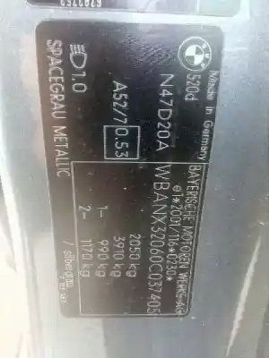Veicolo di demolizione bmw serie 5 berlina (e60) 520d dell'anno 2008 alimentato n47d20a