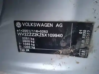 Scrapping Vehicle volkswagen caddy ka/kb (2k) kombi of the year 2005 powered bjb