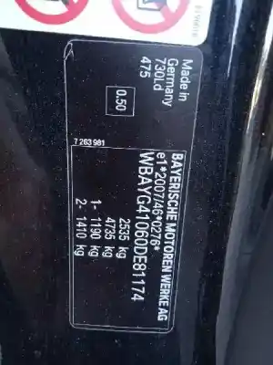 Hurda Aracı bmw serie 7 (f01/f02) 730ld yılın 2012 güçlü n57d30a