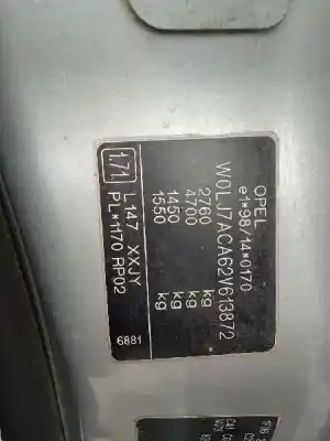 Verschrottungsfahrzeug opel vivaro a furgoneta (x83) 1.9 dti (f7) des jahres 2002 angetrieben f9q760