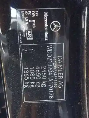 Scrapping Vehicle mercedes-benz clase e familiar (bm 213) e 220 d (213.204) of the year 2017 powered 654920 Scrapping Vehicle mercedes-benz clase e familiar (bm 213) e 220 d (213.204) of the year 2017 powered 654920