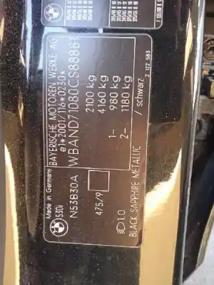 Veicolo di demolizione bmw serie 5 berlina (e60) 530i dell'anno 2008 alimentato n53b30a