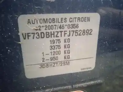 Veículo de Sucata citroen c4 picasso 1.6 blue-hdi fap do ano 2015 alimentado bh01