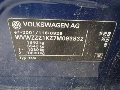 Здавання транспортного засобу volkswagen jetta (1k2) 1.9 tdi року 2007 потужний bxe