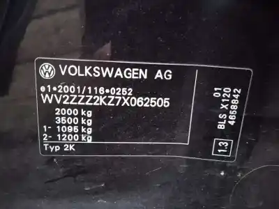 Утилизация автомобиля volkswagen caddy ka/kb (2k) life года 2007 питание bls