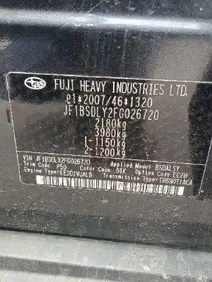 Утилизация автомобиля subaru legacy kombi/outback b14 outback limited года 2016 питание ee20