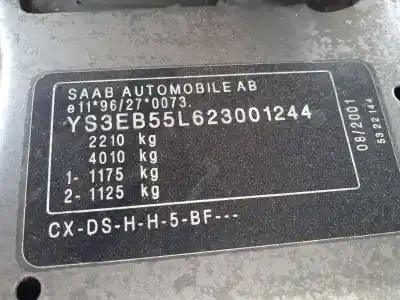 Утилизация автомобиля saab 9-5 familiar 3.0 tid linear года 2001 питание d308l