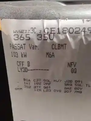 Veículo de Sucata volkswagen passat variant (365) advance 4motion bluemotion do ano 2013 alimentado cff