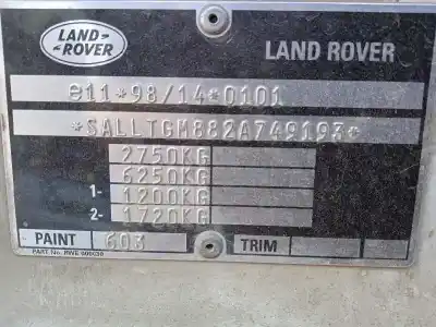 Утилизация автомобиля land rover discovery (lt) 2.5 turbodiesel года 2002 питание 15p