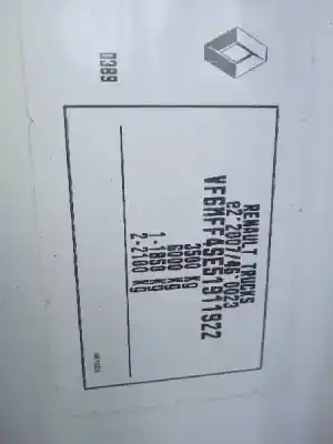 Veículo de Sucata renault master kasten l3h2 hka 3.5t do ano 2015 alimentado m9t870