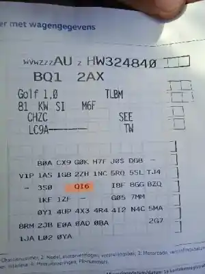 Veículo de Sucata volkswagen golf vii lim. (bq1) advance do ano 2017 alimentado chzc