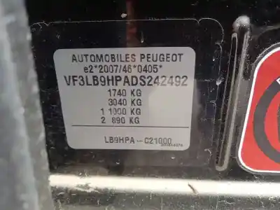 Scrapping Vehicle peugeot 308 active of the year 2014 powered 9h06