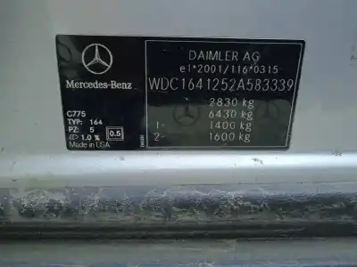 Vehículo de desguace mercedes clase m (w164) ml 350 blutec 4-matic (164.124) del año 2010 con motor 642820