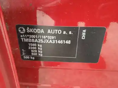 Veicolo di demolizione skoda fabia (5j2 ) 1.2 dell'anno 2010 alimentato chfa
