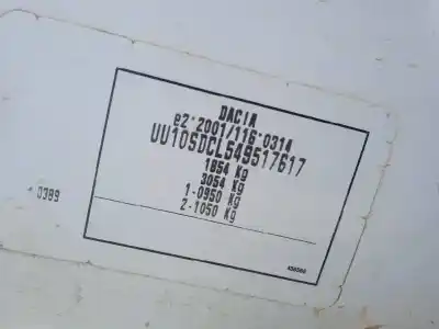 Veicolo di demolizione dacia dokker ambiance dell'anno 2013 alimentato k9k612