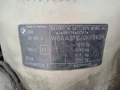 Veicolo di demolizione bmw serie 3 berlina (e46) 320d dell'anno 2002 alimentato 204d4