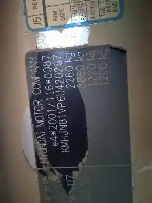 Vehicul casat hyundai tucson (jm) 2.0 crdi al anului 2006 alimentat d4ea