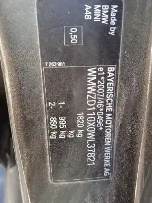 Утилизация автомобиля bmw mini countryman (r60) one d года 2014 питание n47c16a