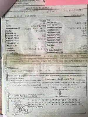 Утилизация автомобиля audi a3 (8l1) 1.8 года 1999 питание agn