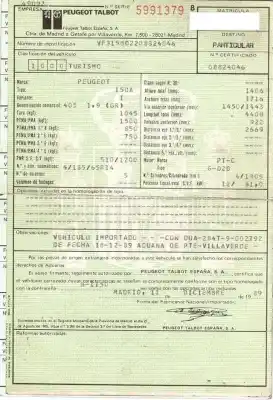 Sloopvoertuig peugeot 405 berlina gr exclusive van het jaar 1989 aangedreven g-d2d