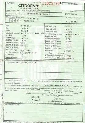 Scrapping Vehicle citroen ax (za-_) 10 of the year 1996 powered cdz (tu9m)