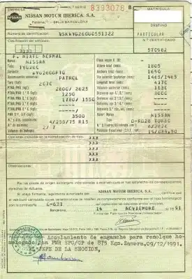 Sloopvoertuig nissan patrol 2.9 td van het jaar 1991 aangedreven d-rd28