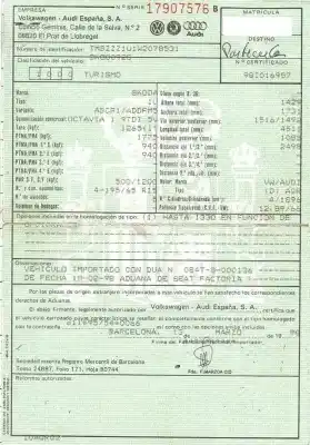 Утилизация автомобиля skoda octavia i (1u2) 1.9 tdi года 1998 питание agr,alh