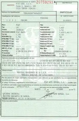 Утилизация автомобиля fiat brava (182_) 1.9 jtd 105 года 1999 питание 182 b4.000