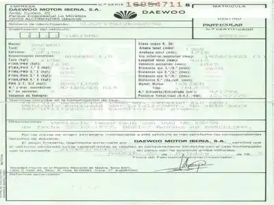 Verschrottungsfahrzeug daewoo aranos 1.8 des jahres 1997 angetrieben g-c18le