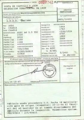 Утилизация автомобиля audi                                               a6 c4 (4a2)                                                                                                                                                                                                                                                2.5 tdi года 1997 питание ael