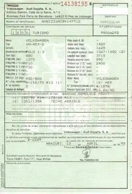 Veículo de Sucata volkswagen polo iii (6n1) 55 1.3 do ano 1995 alimentado adx