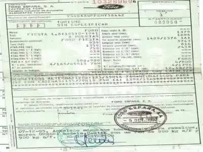 Veículo de Sucata ford fiesta 1.8 g /rdb do ano 1993 alimentado g/rdb