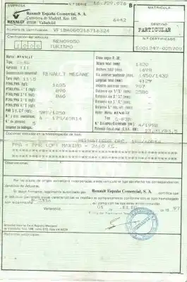 Veículo de Sucata renault megane 2.0 g do ano 1997 alimentado g-f3r