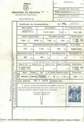 Veicolo di demolizione renault 5 0.7 g 4tiempos explosion dell'anno 1979 alimentato 