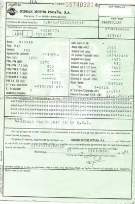 Veículo de Sucata nissan primera (p11) 1.6 16v do ano 1996 alimentado g-ga16