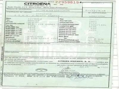 Veicolo di demolizione citroen berlingo 1.9 d x familiar dell'anno 2000 alimentato d-wjz