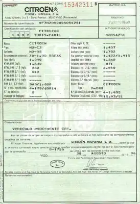 Scrapping Vehicle citroen zx (n2) 1.9 d of the year 1996 powered d-d9b